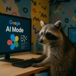 Un procione utilizza la nuova Google AI Mode, il sistema di chatbot che sostituisce gli strumenti di ricerca classici